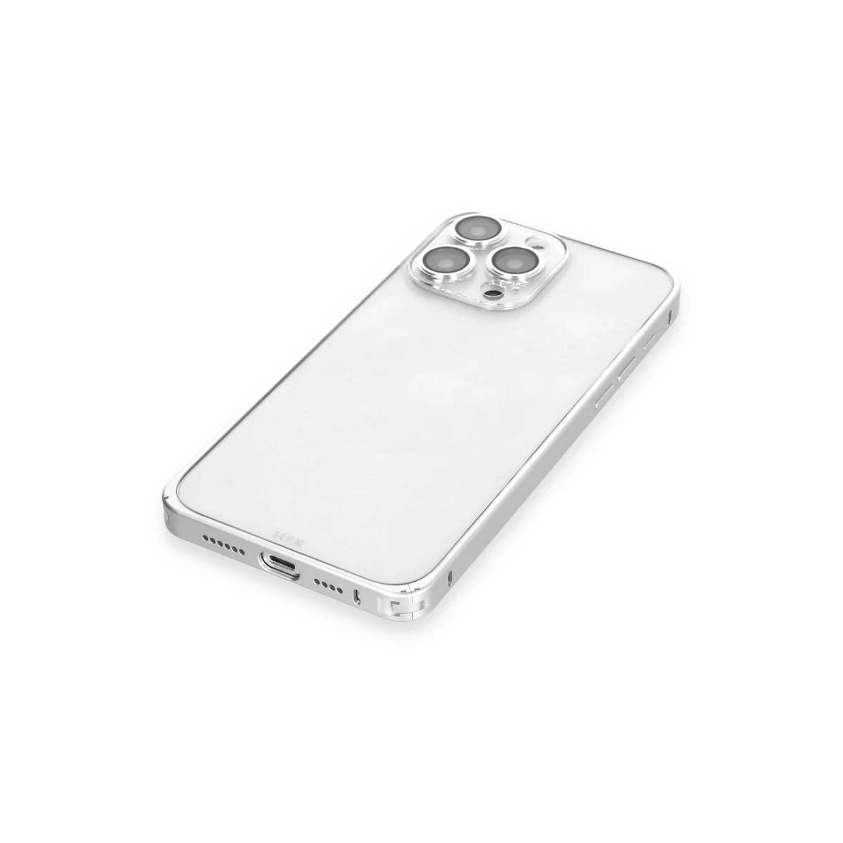 Joko Apple iPhone 15 Pro Max Metal Bumper Mat Kapak - Gümüş