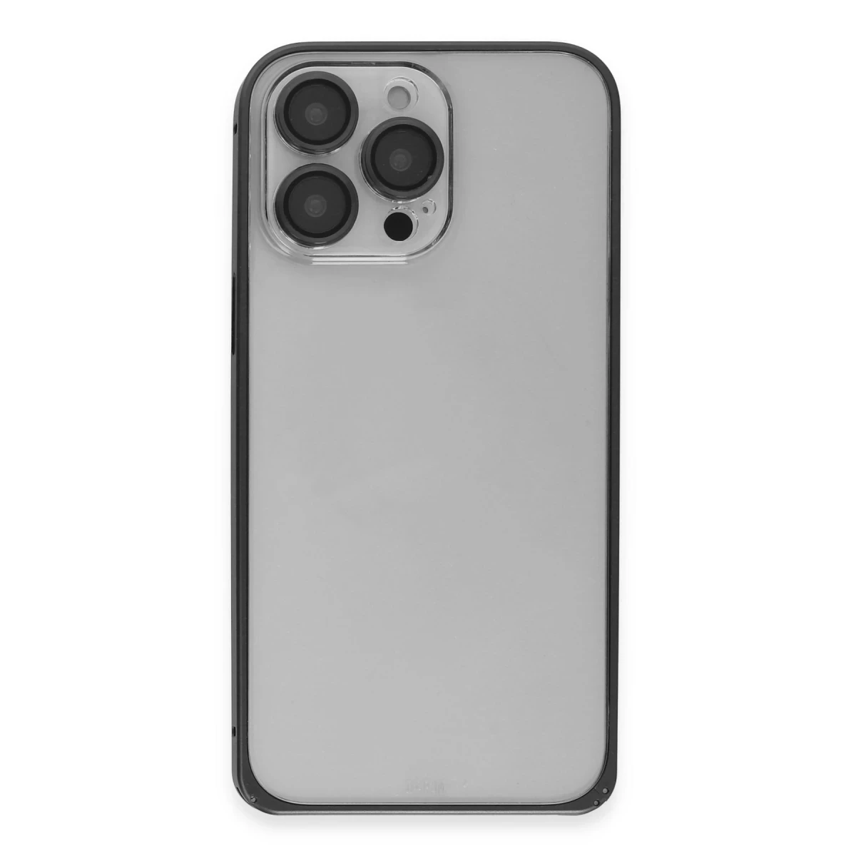 Joko Apple iPhone 15 Pro Max Metal Bumper Mat Kapak - Siyah