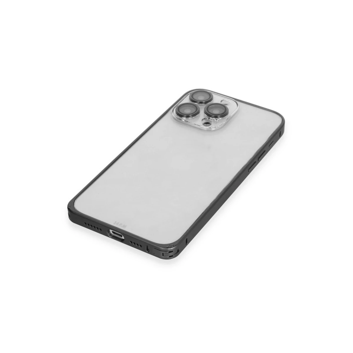 Joko Apple iPhone 15 Pro Max Metal Bumper Mat Kapak - Siyah