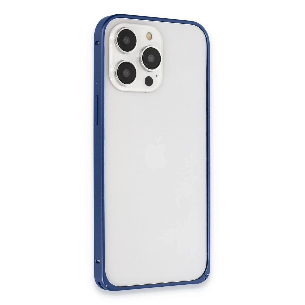Joko Apple iPhone 15 Pro Metal Bumper Mat Kapak - Lacivert