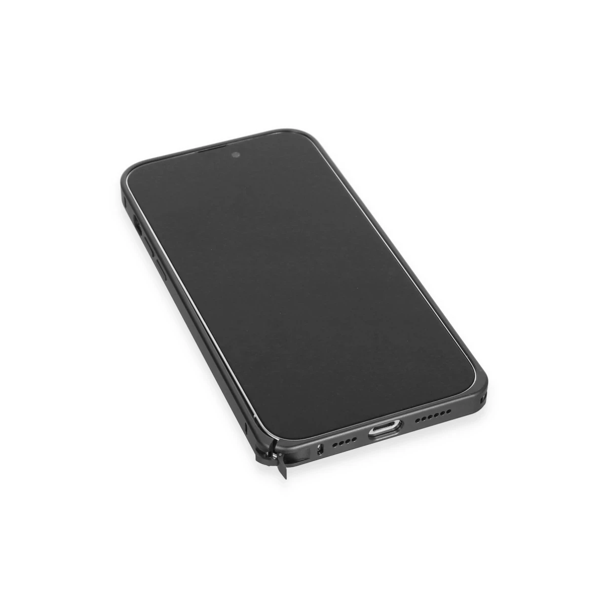 Joko Apple iPhone 15 Pro Metal Bumper Mat Kapak - Siyah