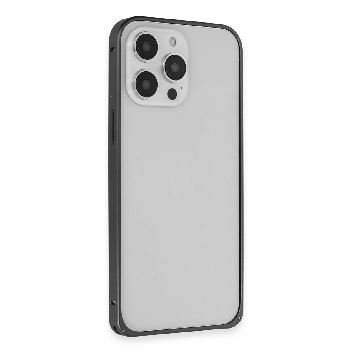 Joko Apple iPhone 15 Pro Metal Bumper Mat Kapak - Siyah