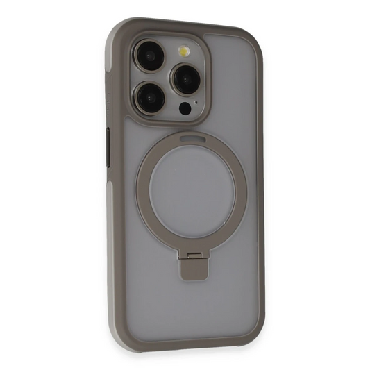 Joko Apple iPhone 15 Pro Zorda Airbag Magsafe Standlı Kapak - Titan Gri