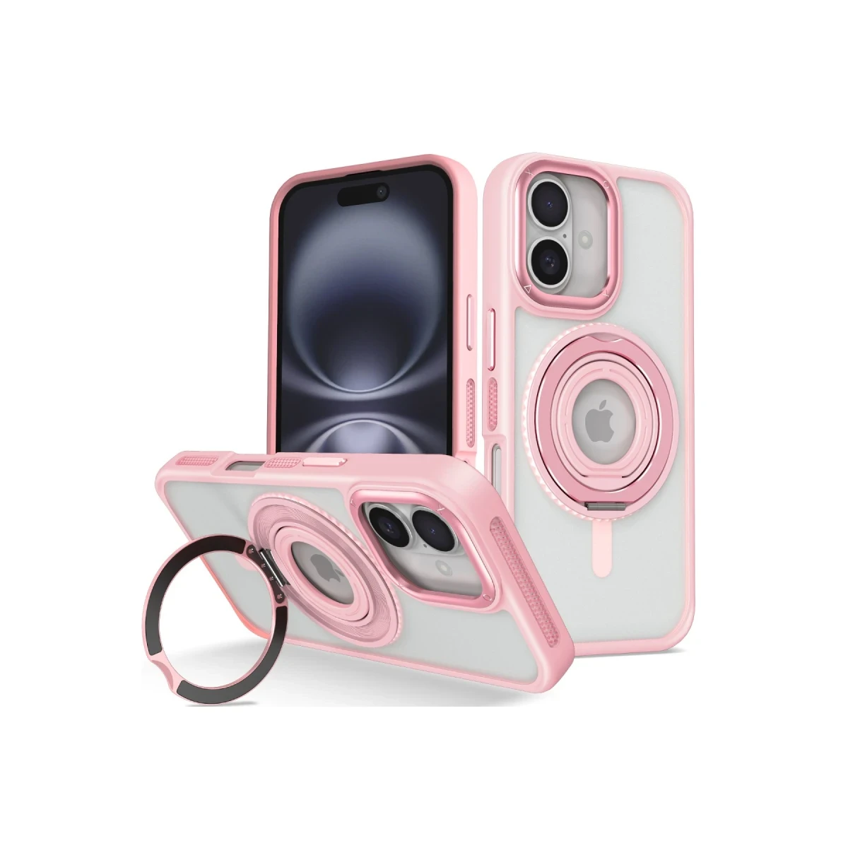 Joko Apple iPhone 16 Banza Magsafe Standlı Kapak - Pembe