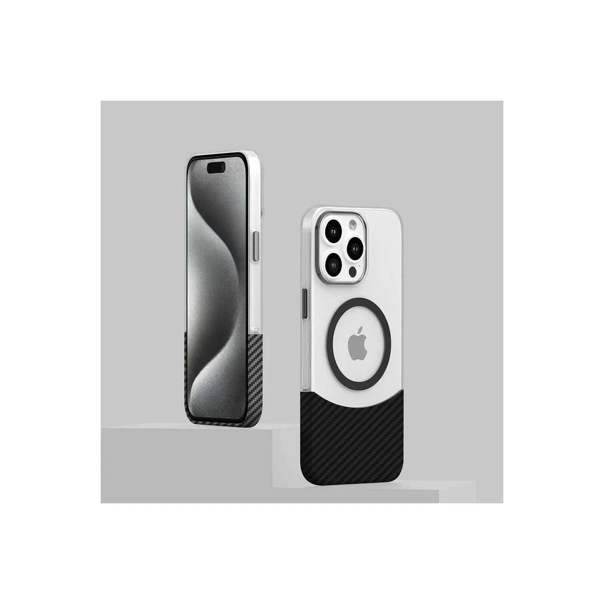 Joko Apple iPhone 16 Carbon Puzzle Magsafe Kapak - Siyah-2