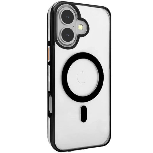 Joko Apple iPhone 16 Gleam PC Sert Magsafe Kılıf - Şeffaf-Siyah