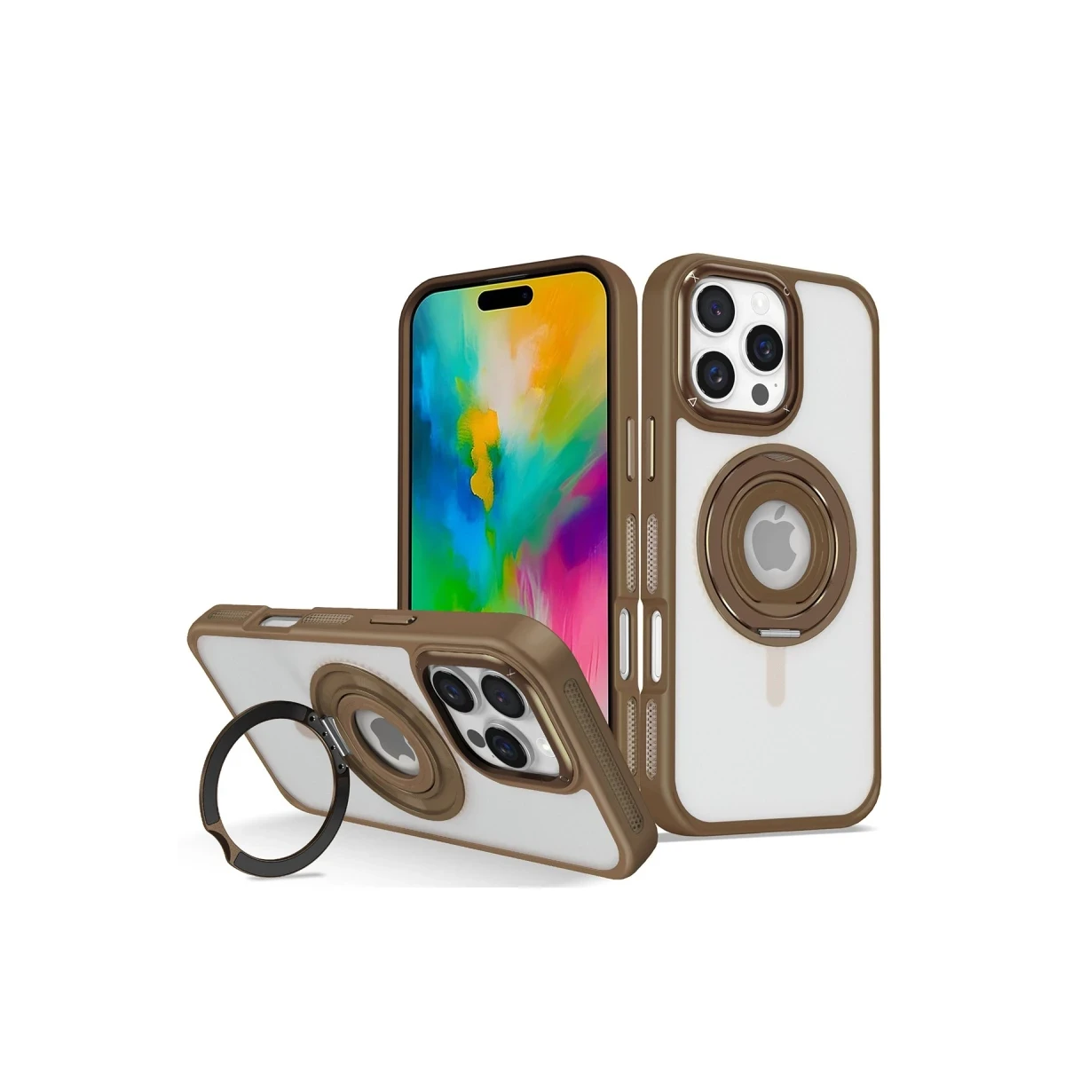 Joko Apple iPhone 16 Pro Banza Magsafe Standlı Kapak - Kahverengi