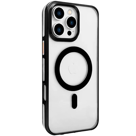 Joko Apple iPhone 16 Pro Gleam PC Sert Magsafe Kılıf - Şeffaf-Siyah