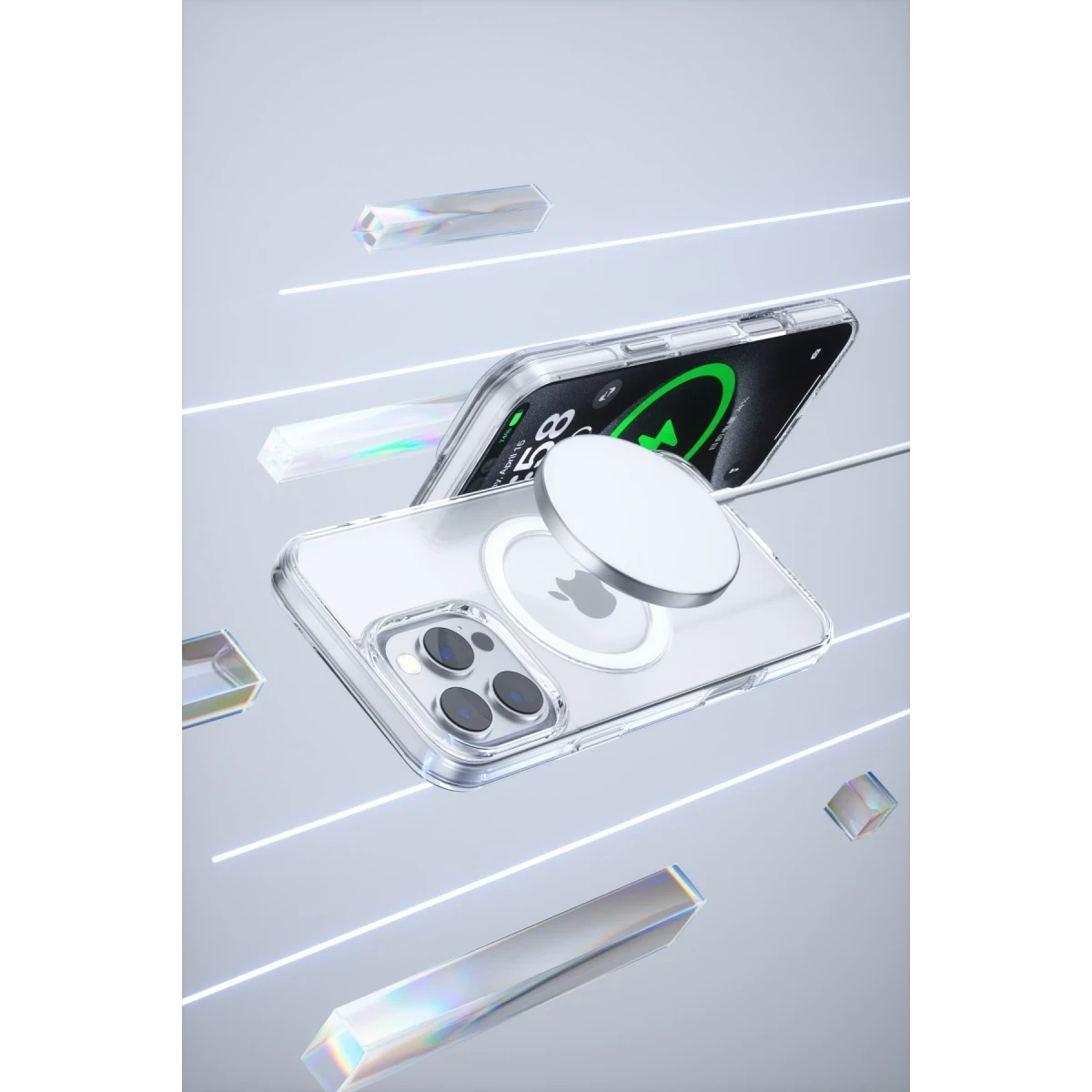 Joko Apple iPhone 16 Pro Max Gleam PC Sert Magsafe Kılıf - Şeffaf