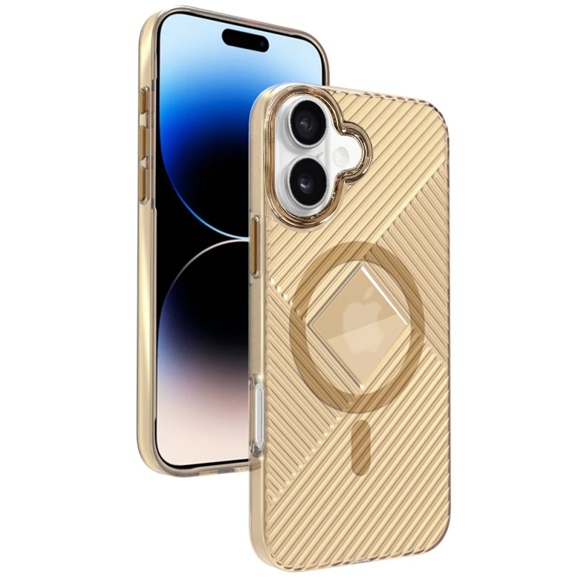 Joko Apple iPhone 16 Stella PC Sert Magsafe Kılıf - Gold
