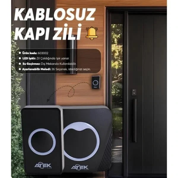 Kablosuz Su Geçirmez Kapı Zili (4887)