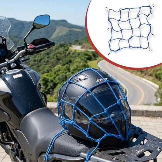 Kask  Esnek Motosiklet Kask ve Bagaj Filesi – Kask Sabitleyici Plastik Kancalı Taşıma Ağı 35x35 cm (4887)