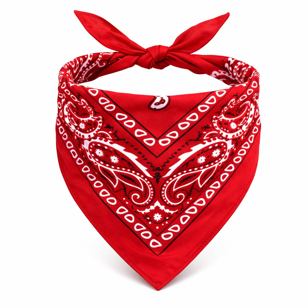 Kırmızı Kovboy Fuları Çocuk Bandana Western Desenli Boyun Fuları (4887)