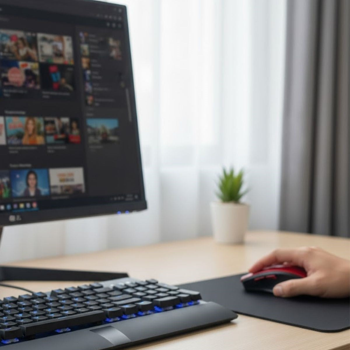 Kırmızı Renkli Baş Parmak Destekli Ergonomik Sessiz Kablosuz Mouse – USB Alıcılı, Ofis ve Oyun İçin Konforlu Bilgisayar Faresi MS6300 (4887)