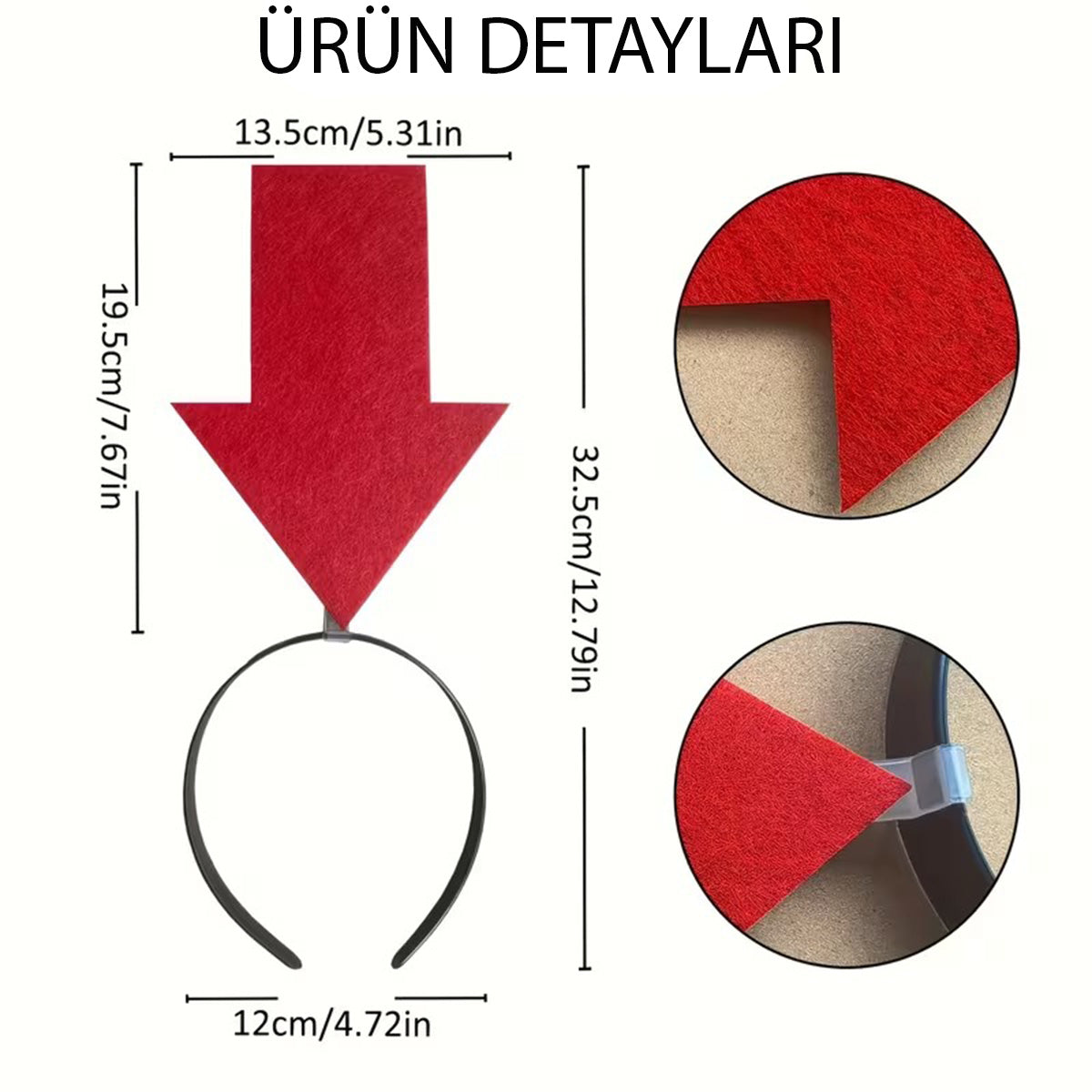 Kişiselleştirilebilir Ok Taç – Üzerine Yazı Yazılabilen Parti Tacı Kırmızı Renk (4887)