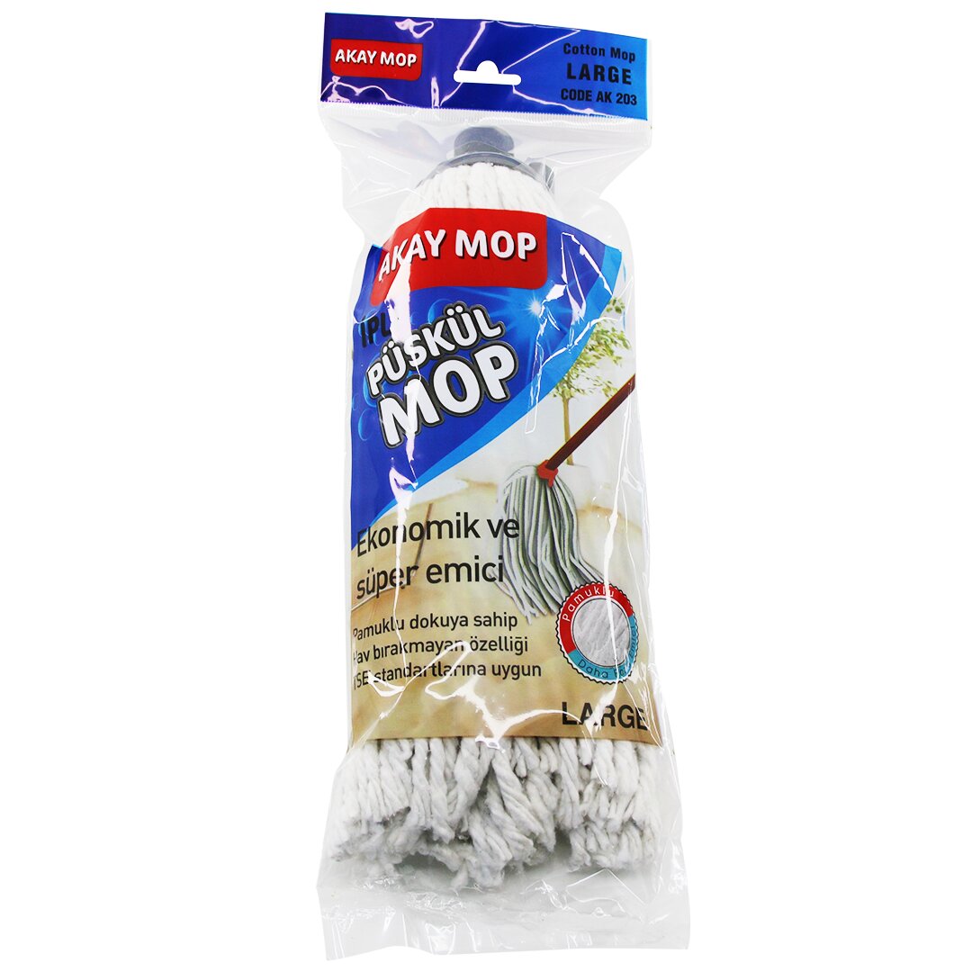 LARGE ÖRGÜLÜ İPLİ  PÜSKÜL PAMUK MOP (4887)