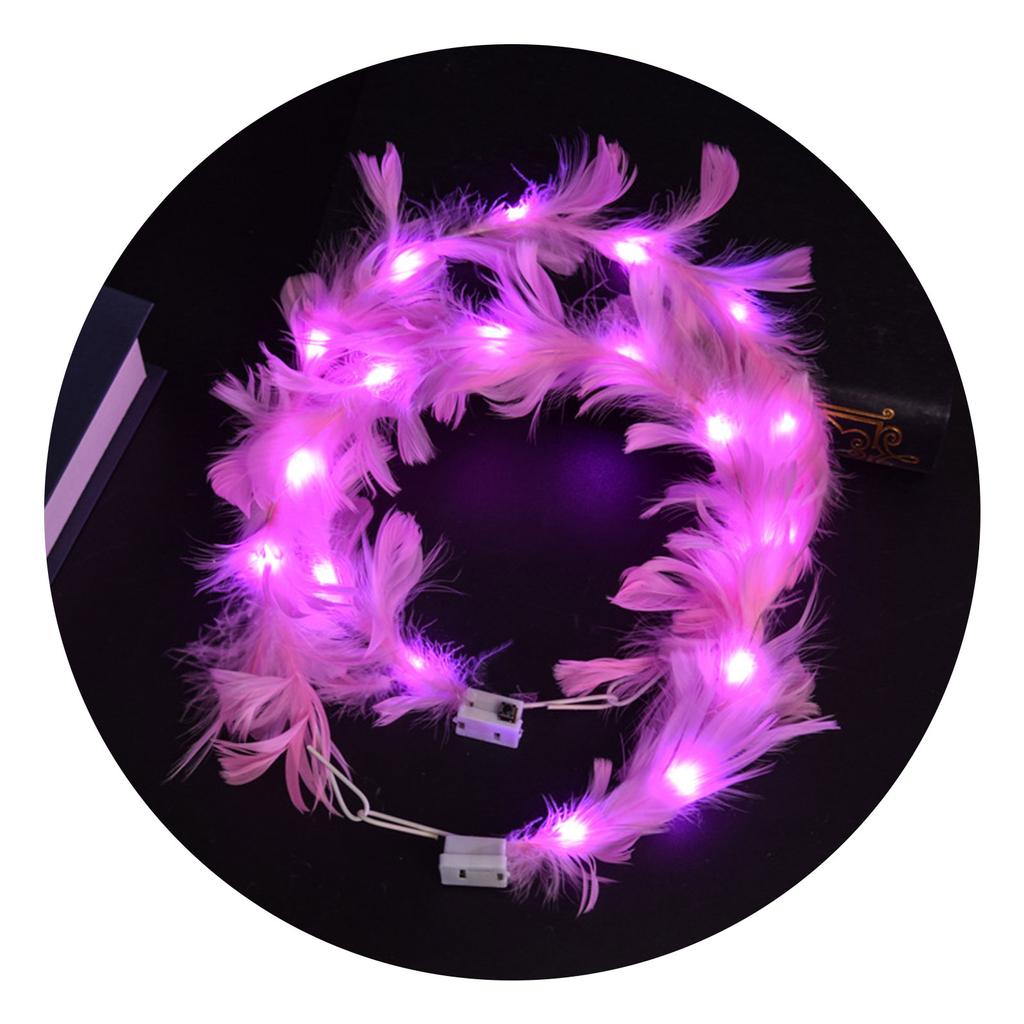 Led Işıklı Rengarenk Yanan 3 Fonksiyonlu Otrişli Parti Tacı Pembe Renk 12x12 cm (4887)