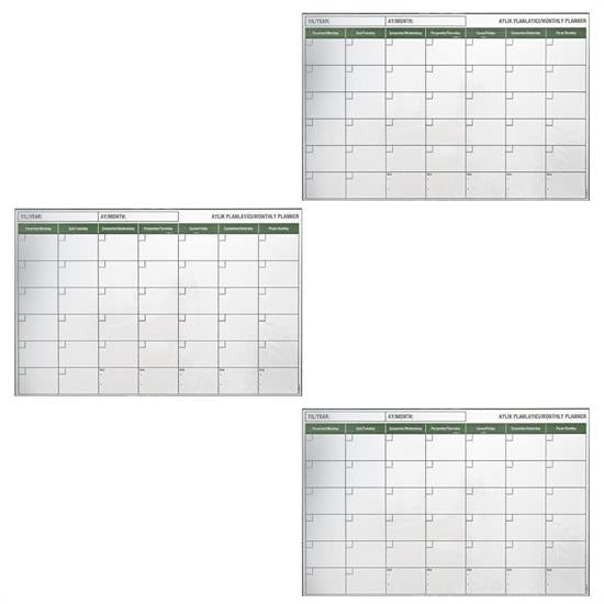 Manyetik Yapışkanlı Bir Aylık Program Planlayıcı Takvim 85x56 cm (4887)