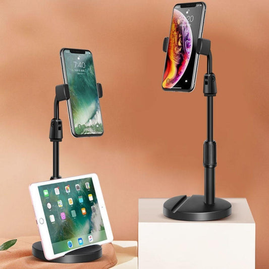 Masa Üstü Tablet ve Telefon Tutucu Plastik Aparat Siyah Telefon Standı (4887)