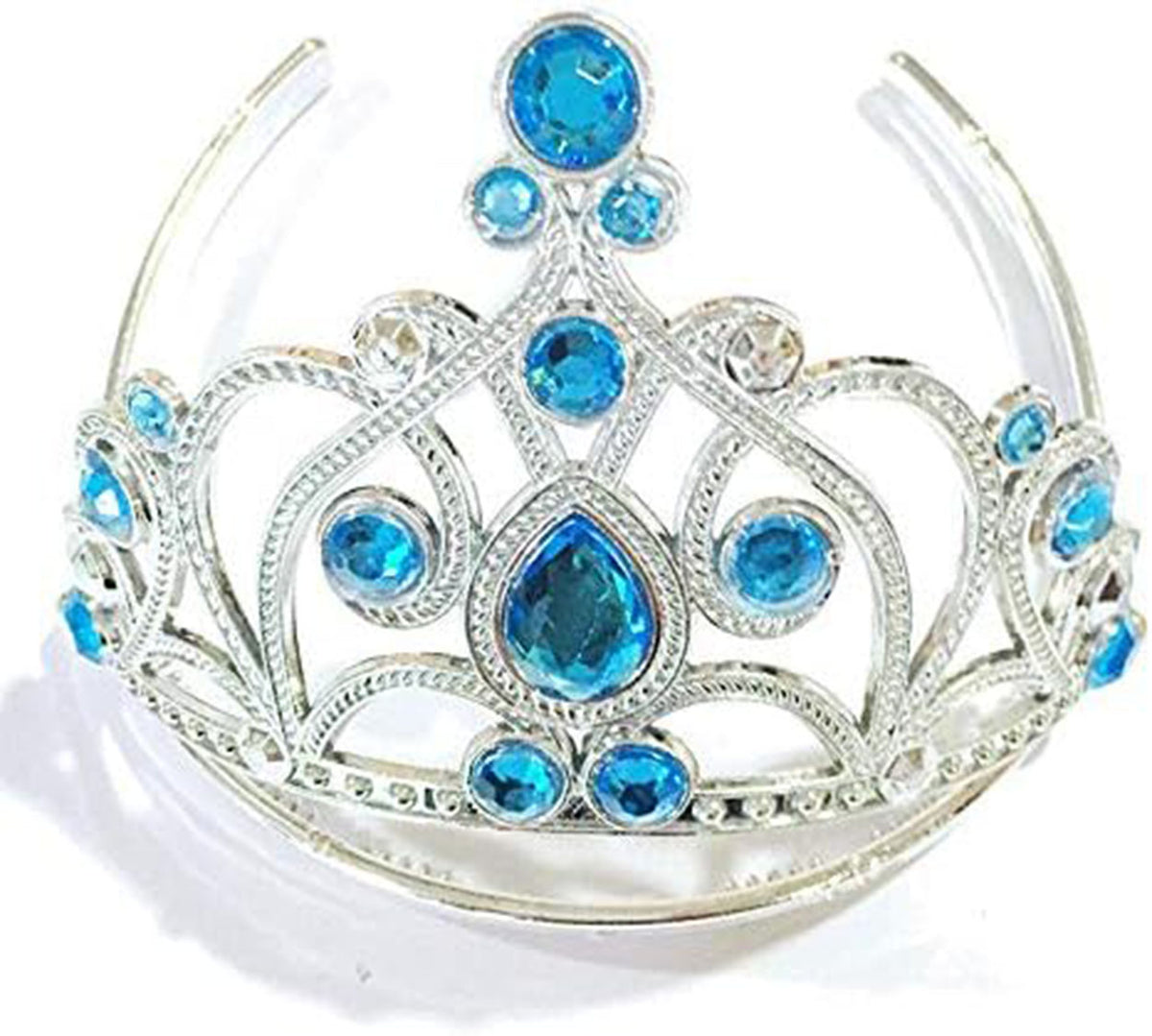 Mavi Taşlı Elsa Çocuk Tacı Prenses Tacı Kraliçe Tacı 16x14 cm (4887)