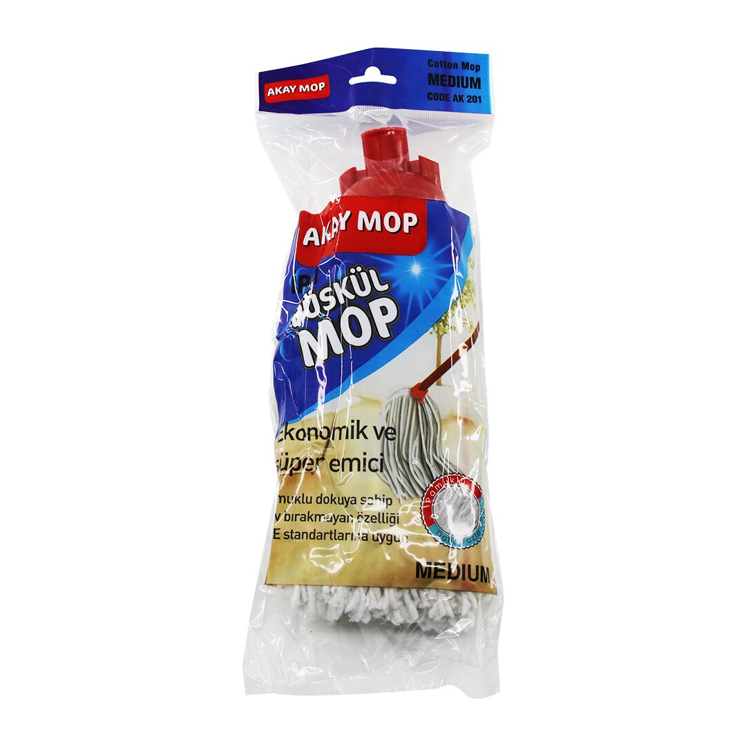 MEDIUM ÖRGÜLÜ İPLİ  PÜSKÜL PAMUK MOP (4887)