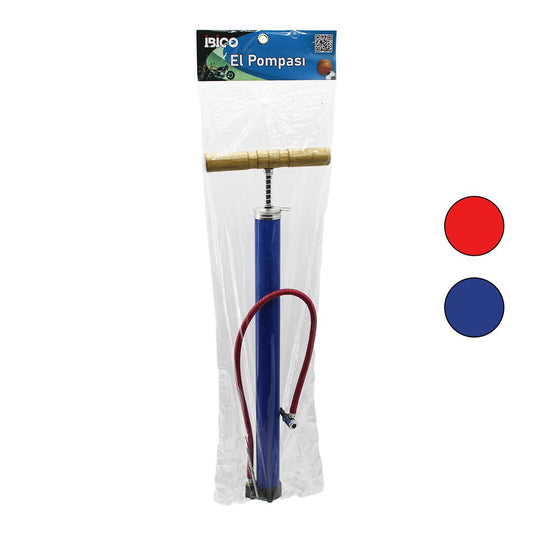 METAL GÖVDE   AHŞAP KOL   İRAN  EL POMPASI  55CM   TOP - BİSİKLET - MOTOR  AYAKLIK APARATLI (4887)