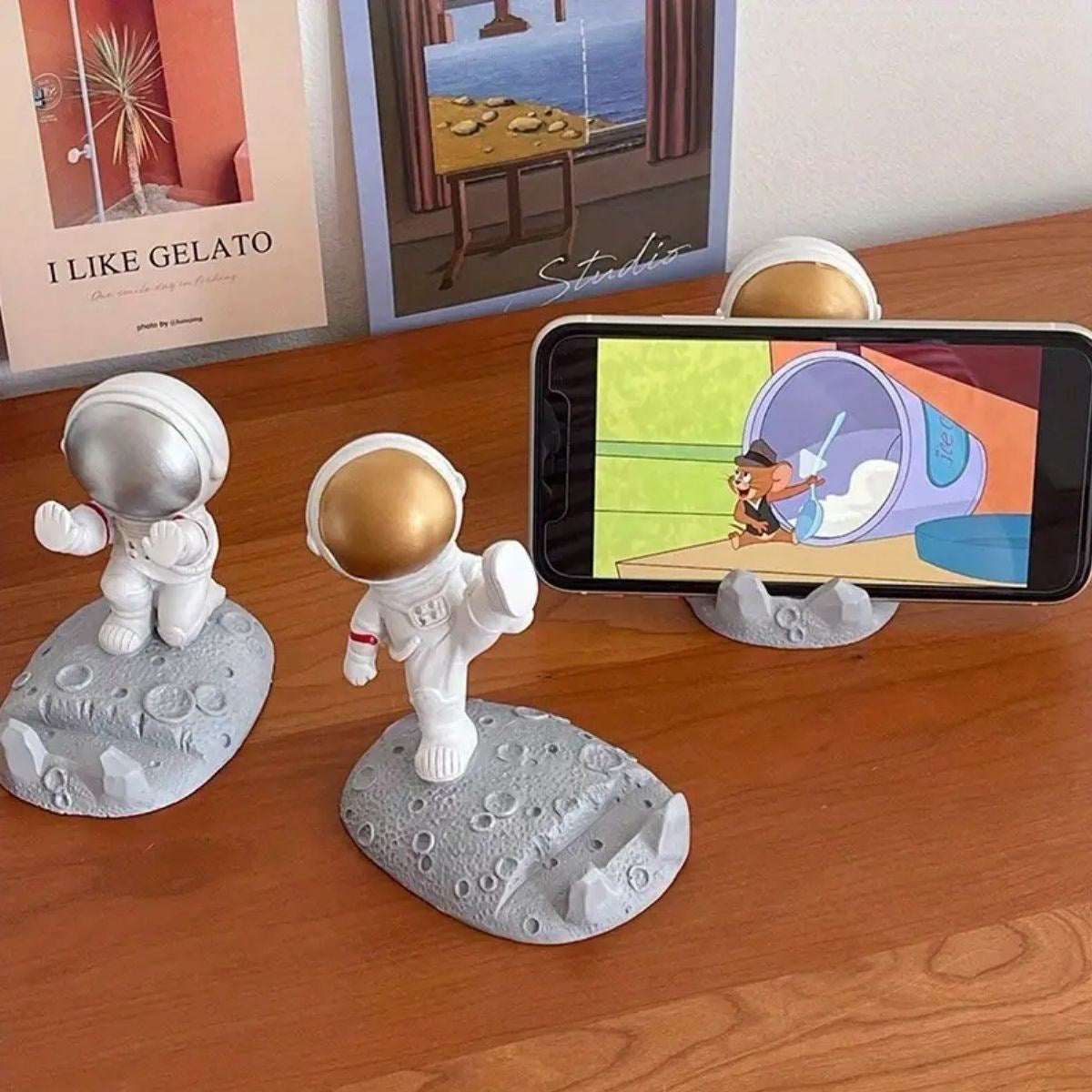Mini Astronot Model Telefon ve Tablet Tutucu Standı (4887)