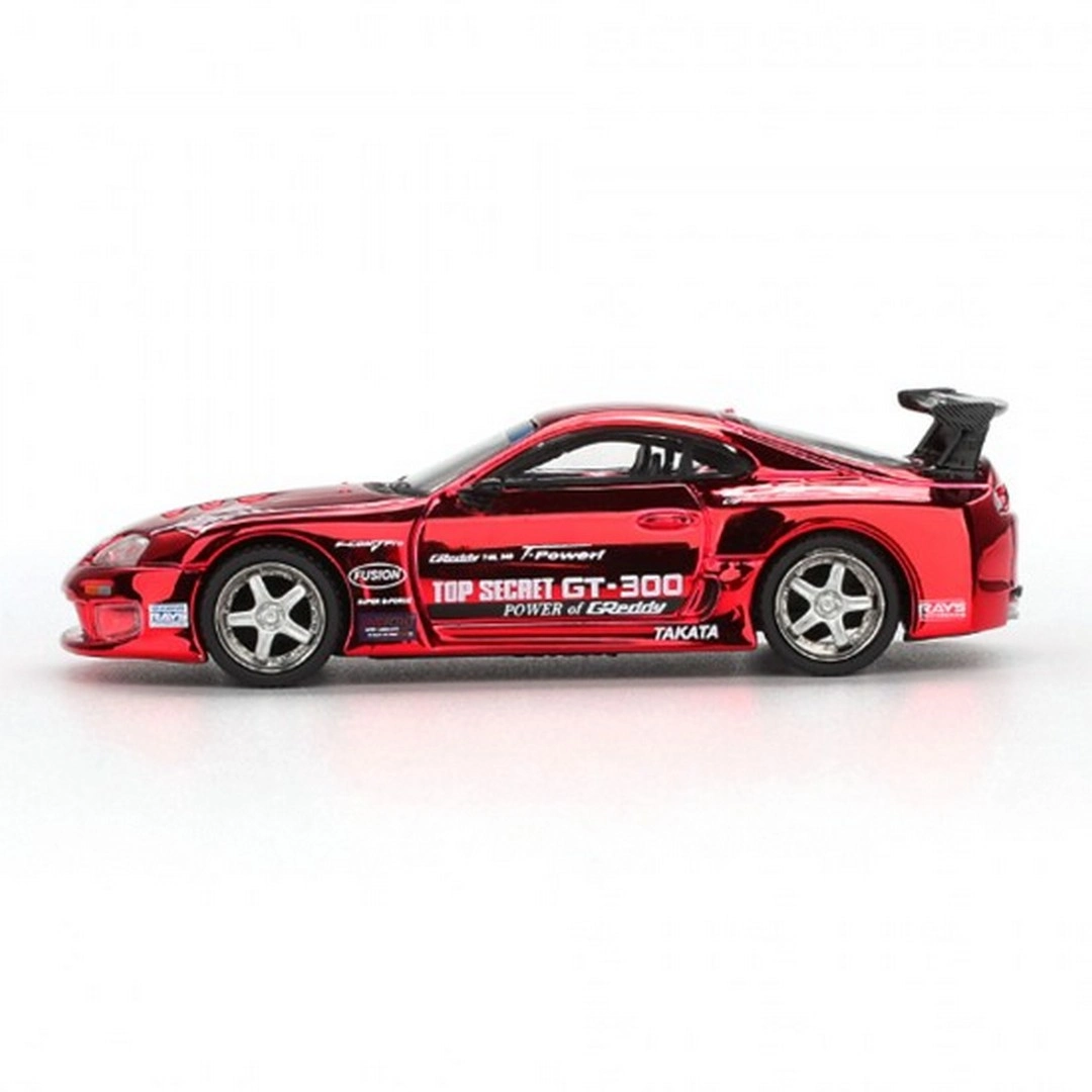 Mini GT 1/64 Toyota Supra (A80) Top Secret GT-300 Top Secret Red Chrome