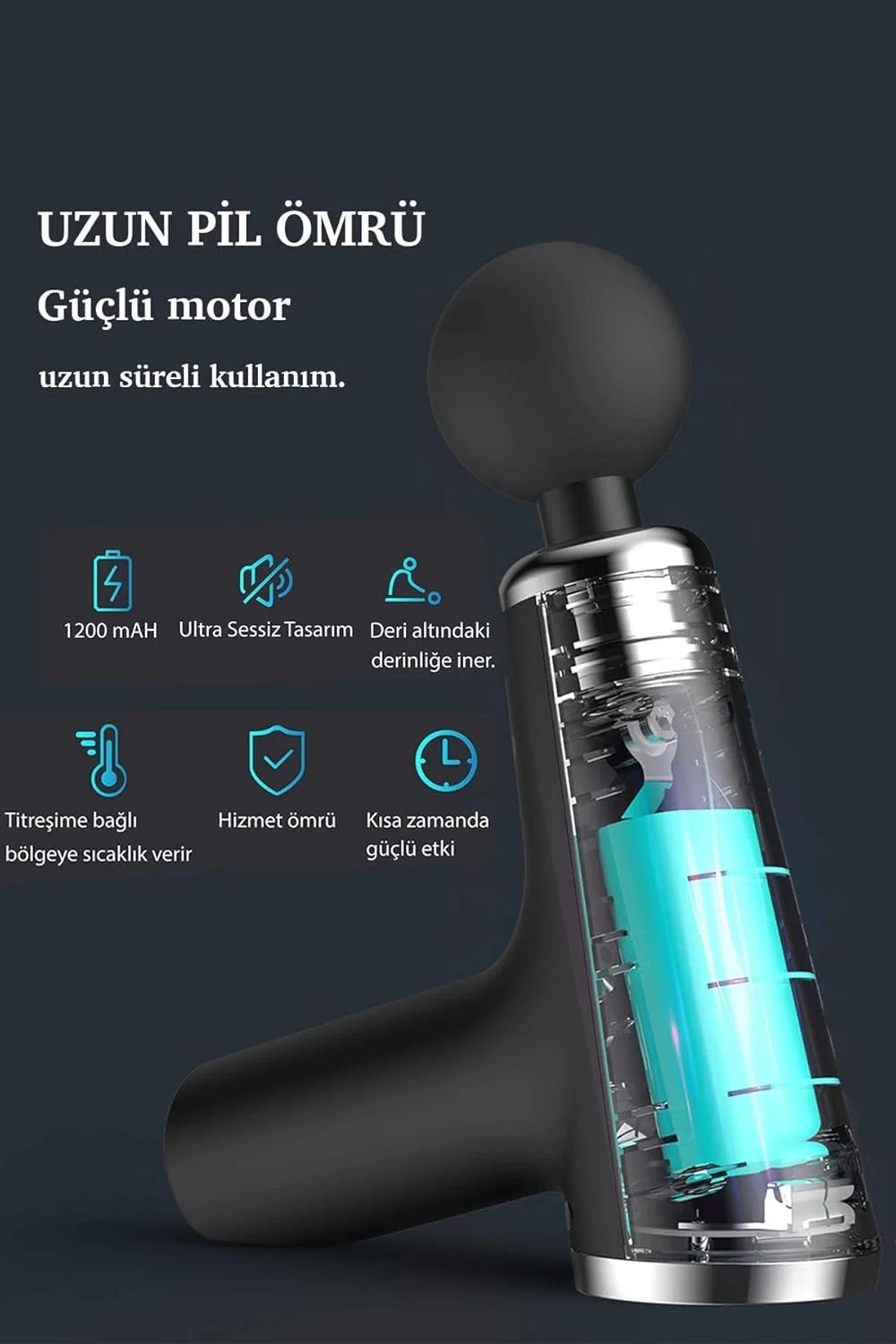 Mini Profesyonel Şarjlı Masaj Aleti 4 Başlıklı KH-800 (4887)