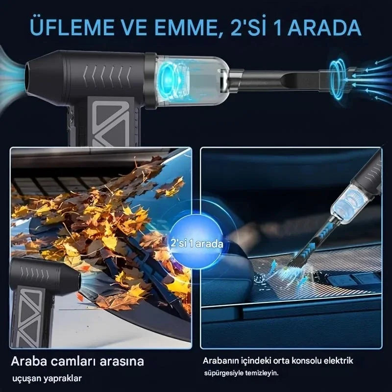 Mini Şarjlı Hava Üfleyici ve Vakumlu El Süpürgesi (4887)