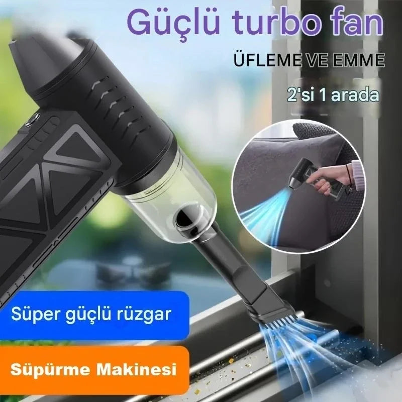 Mini Şarjlı Hava Üfleyici ve Vakumlu El Süpürgesi (4887)