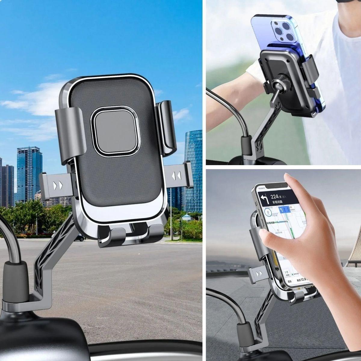 Motor,Motosiklet,Bisiklet ,Scooter İçin 360 Derece Dönebilen Dikiz Aynası Versiyonu Telefon Tutucu Aparat (4887)