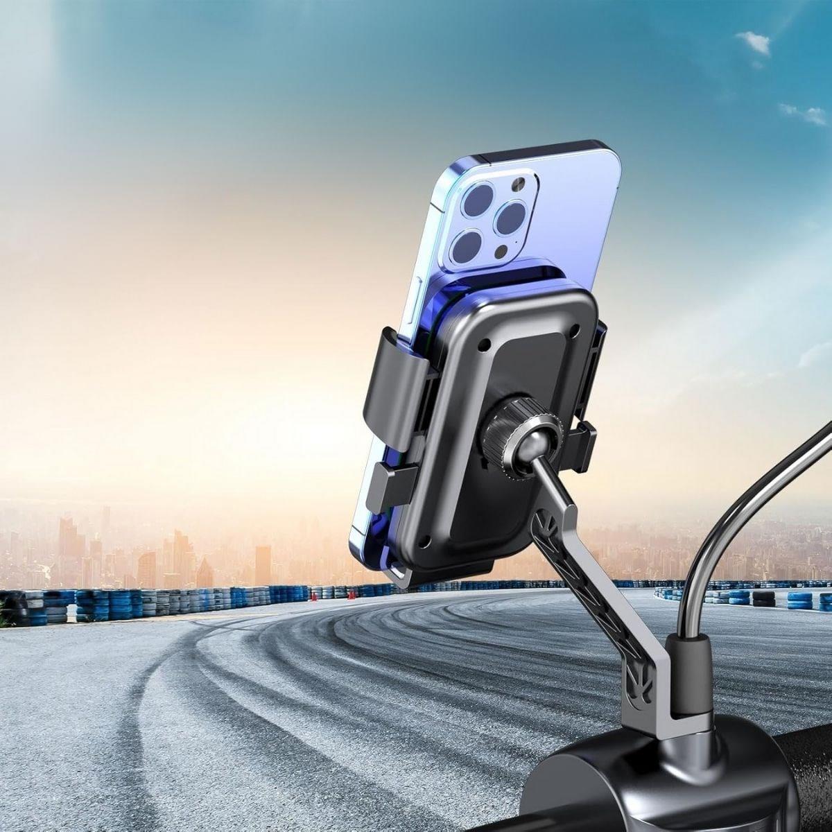 Motor,Motosiklet,Bisiklet ,Scooter İçin 360 Derece Dönebilen Dikiz Aynası Versiyonu Telefon Tutucu Aparat (4887)