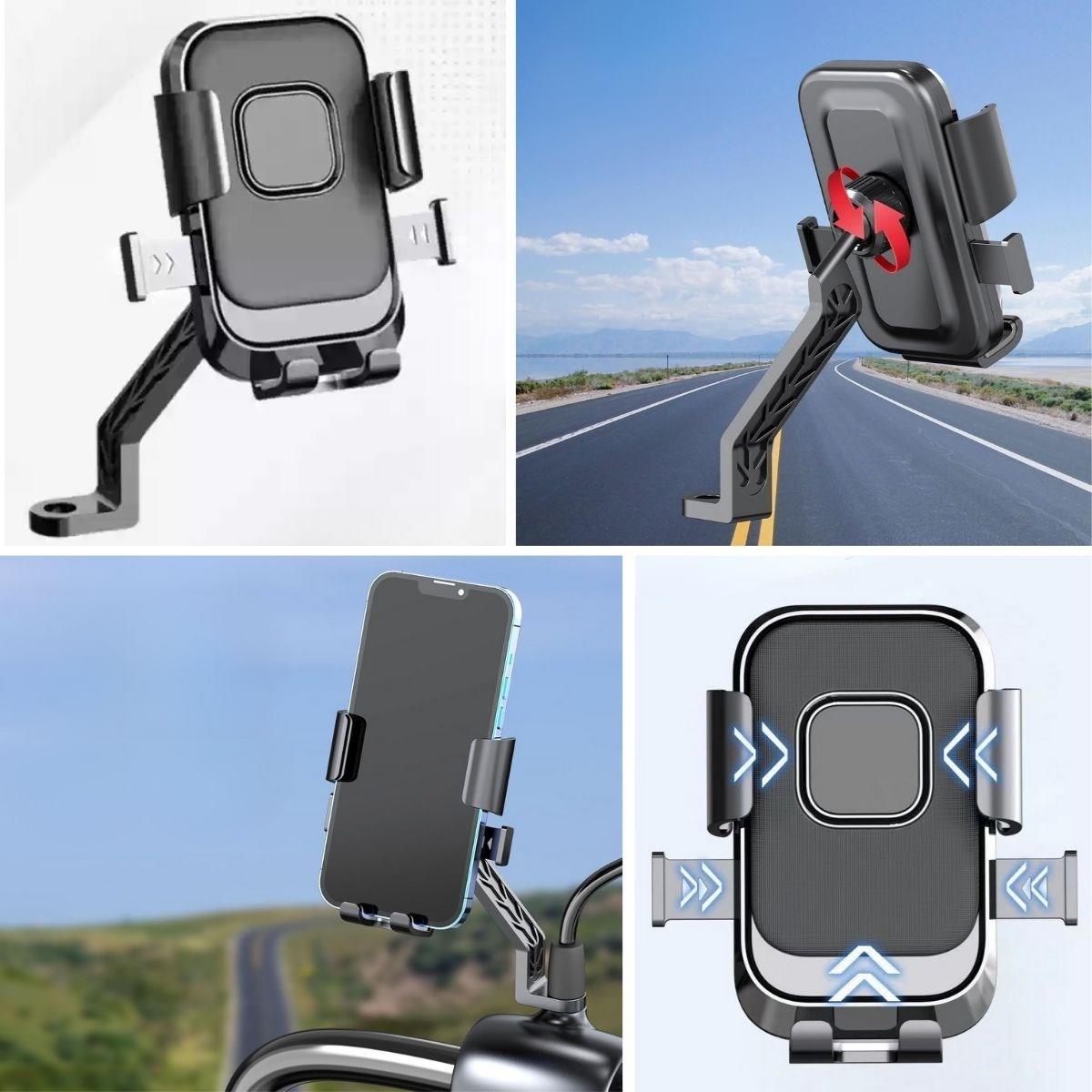 Motor,Motosiklet,Bisiklet ,Scooter İçin 360 Derece Dönebilen Dikiz Aynası Versiyonu Telefon Tutucu Aparat (4887)
