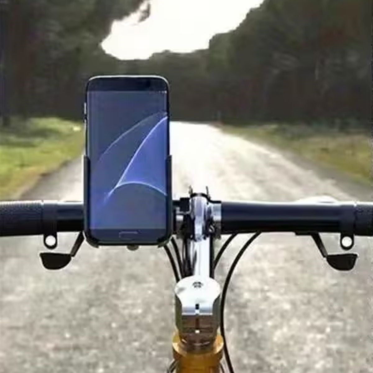 Motosiklet Gidon Telefon Tutucu–360° Döner, Kaymaz Sabitleme Sistemli, Sarsıntı Önleyici Telefon Tutucu Aparat (4887)
