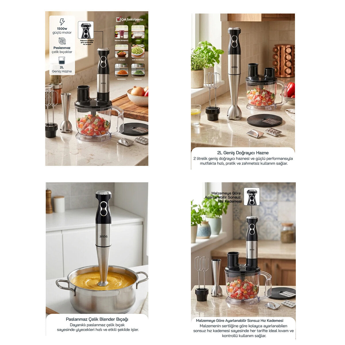 MULTİ BLENDER SETİ 2LT HAZNELİ SHB-7532 (4887)