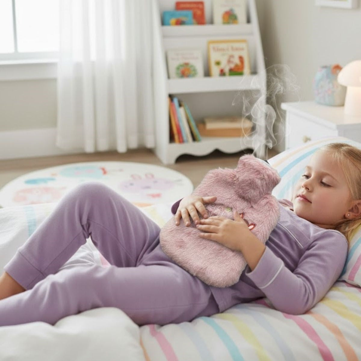 Mutlu Robot Hayvan Figürlü Pembe Peluş Sıcak Su Torbası 1 Lt – Yumuşak Kılıf, Uzun Süre Sıcak Tutan Termal Su Torbası (4887)