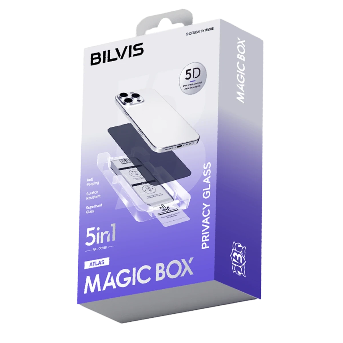Apple iPhone 11 Bilvis 5in1 5D Magic Hayalet Cam Ekran Koruyucu - Siyah