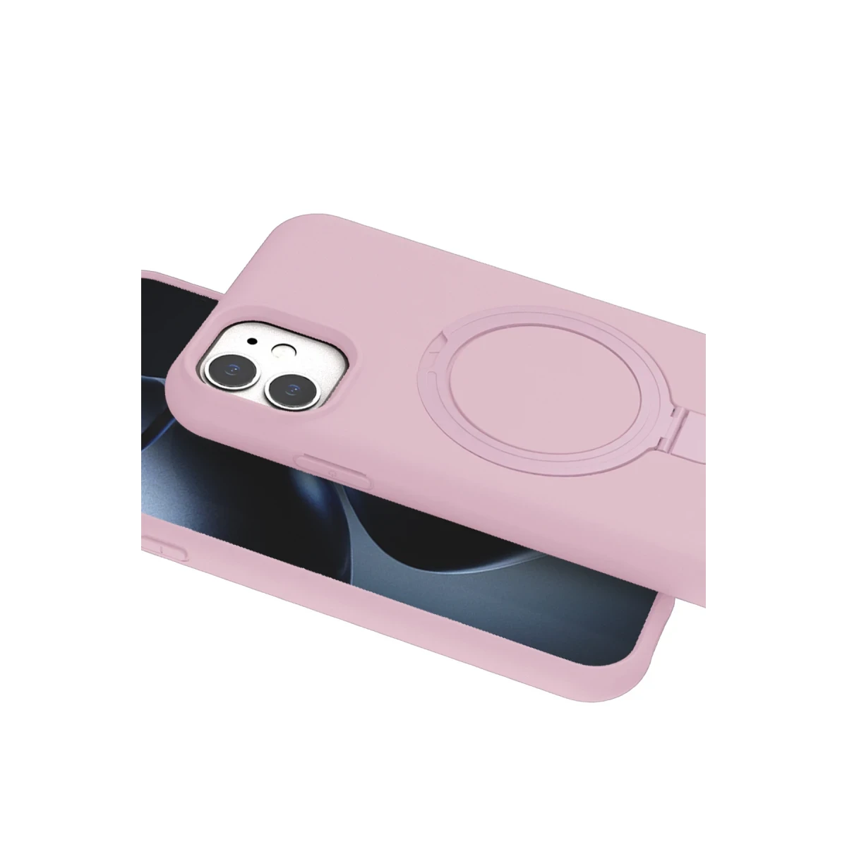 Apple iPhone 11 Regal Magsafe Standlı Kapak - Açık Pembe
