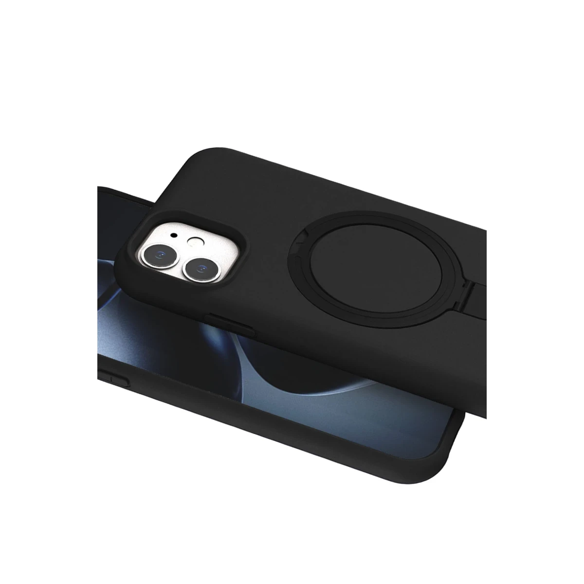 Apple iPhone 11 Regal Magsafe Standlı Kapak - Siyah
