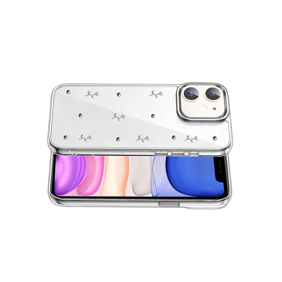 Apple iPhone 12 Fiyonk Desenli Kapak - Desen 4
