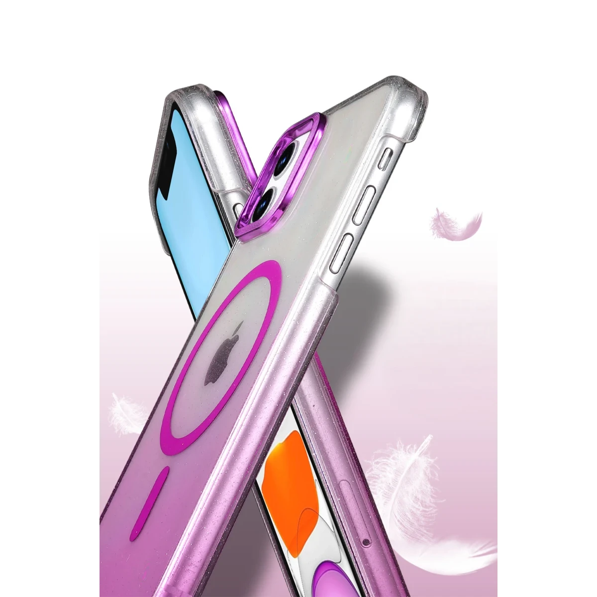 Apple iPhone 12 Glossy Magsafe Kapak - Pembe