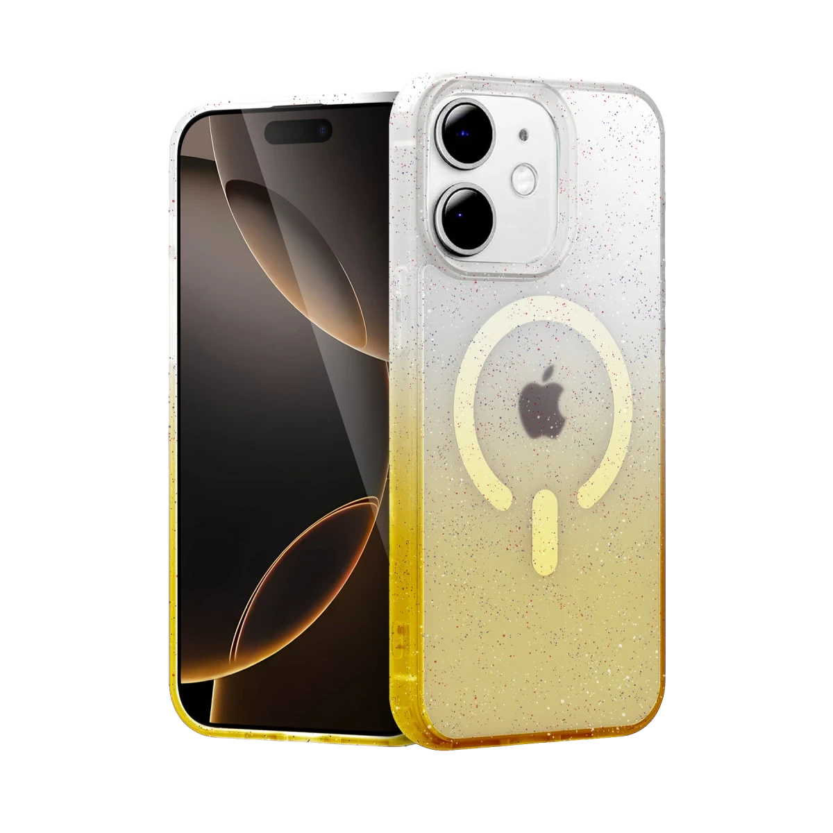 Apple iPhone 12 Pummel Shiny Magsafe Kapak - Gold