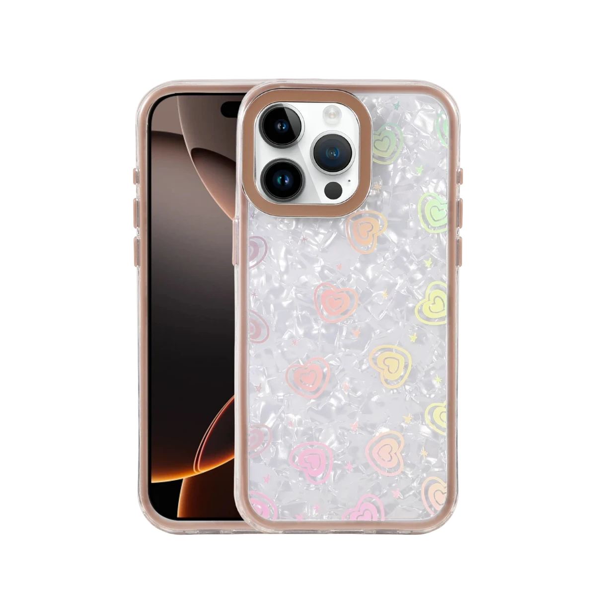 Apple iPhone 14 Pro Max Lumi Desenli Kapak - Çöl Titanyum