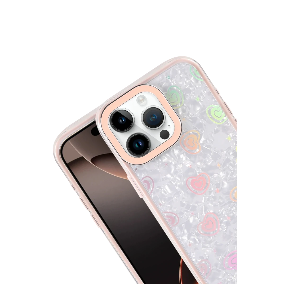 Apple iPhone 14 Pro Max Lumi Desenli Kapak - Pembe