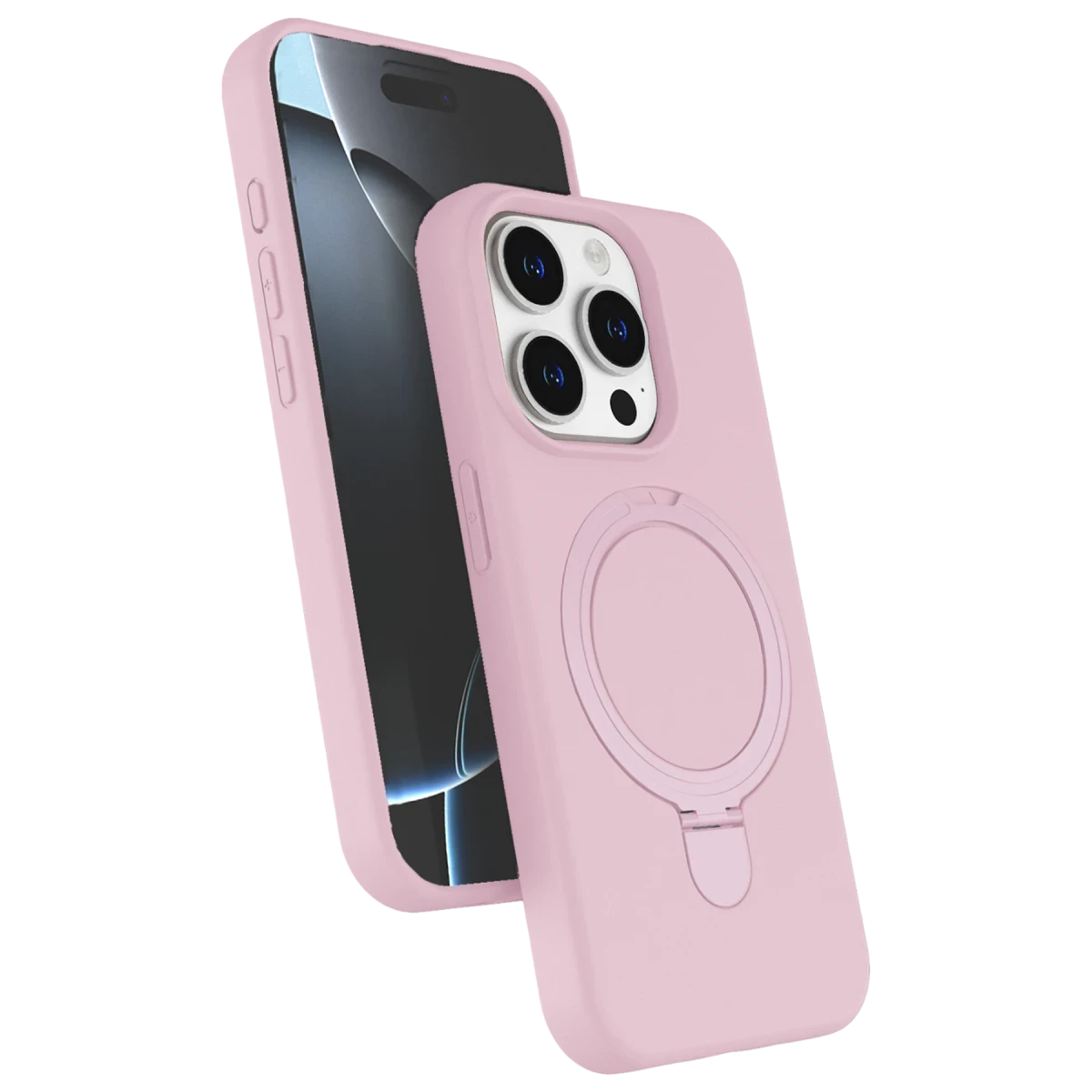 Apple iPhone 14 Pro Max Regal Magsafe Standlı Kapak - Açık Pembe