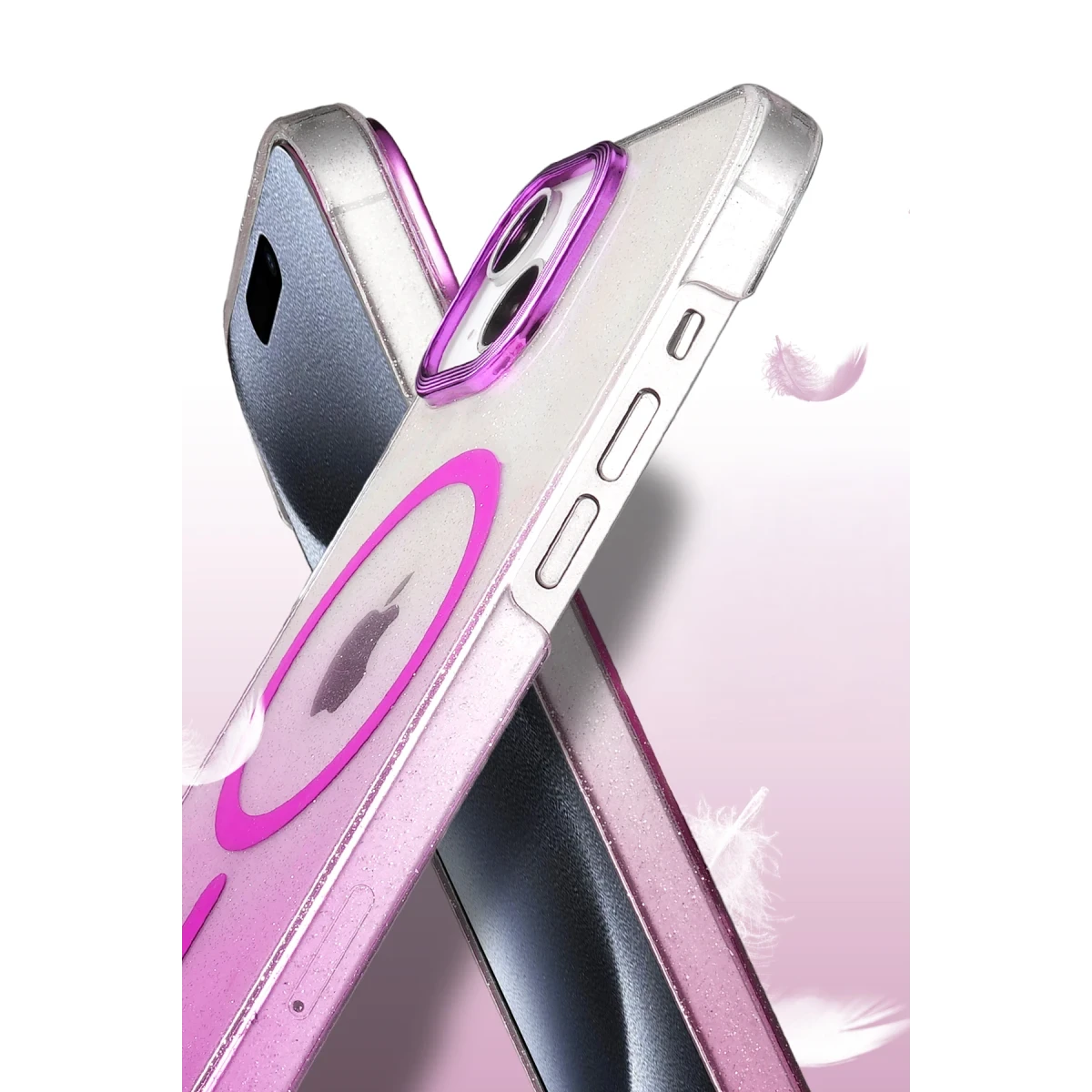 Apple iPhone 15 Plus Glossy Magsafe Kapak - Mor