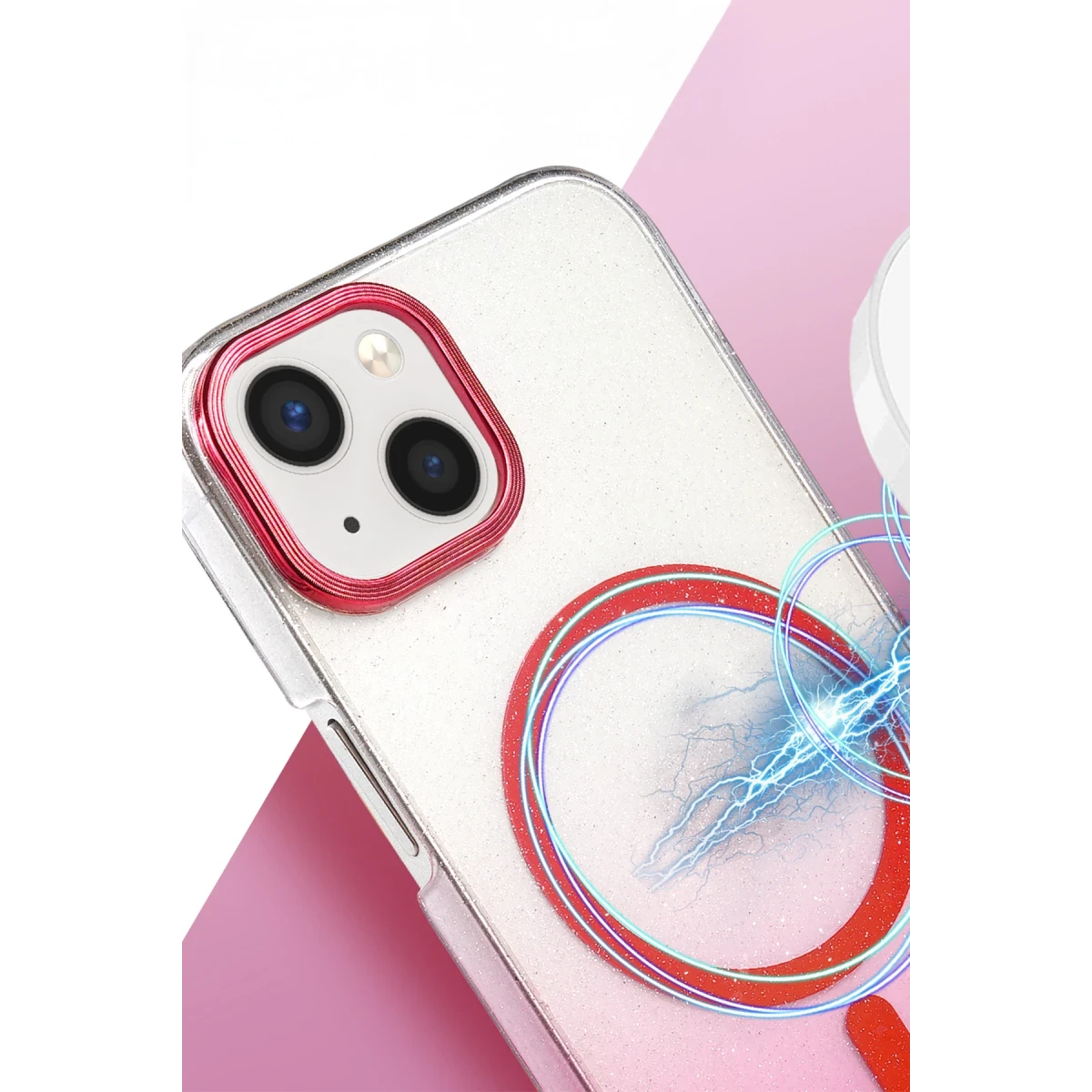 Apple iPhone 15 Plus Glossy Magsafe Kapak - Pembe