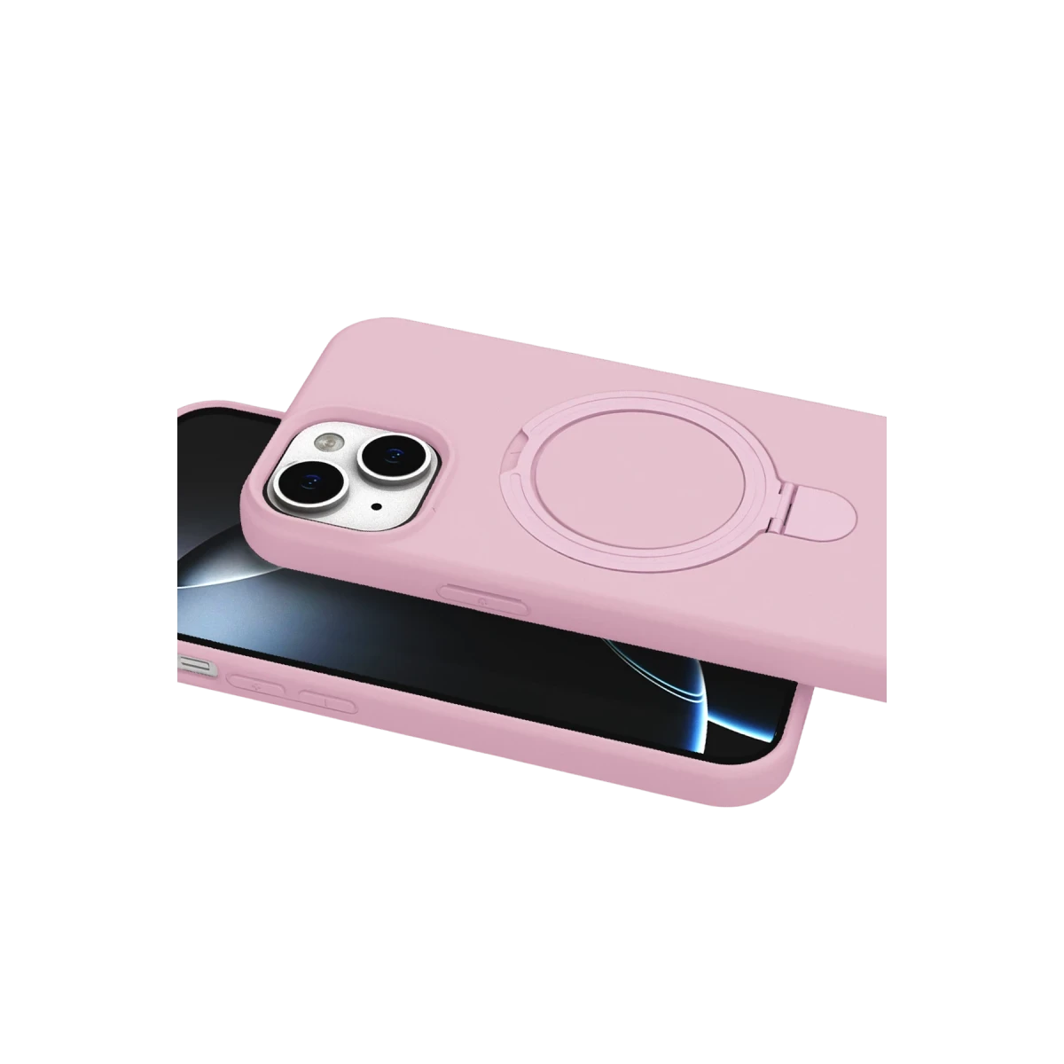 Apple iPhone 15 Plus Regal Magsafe Standlı Kapak - Açık Pembe