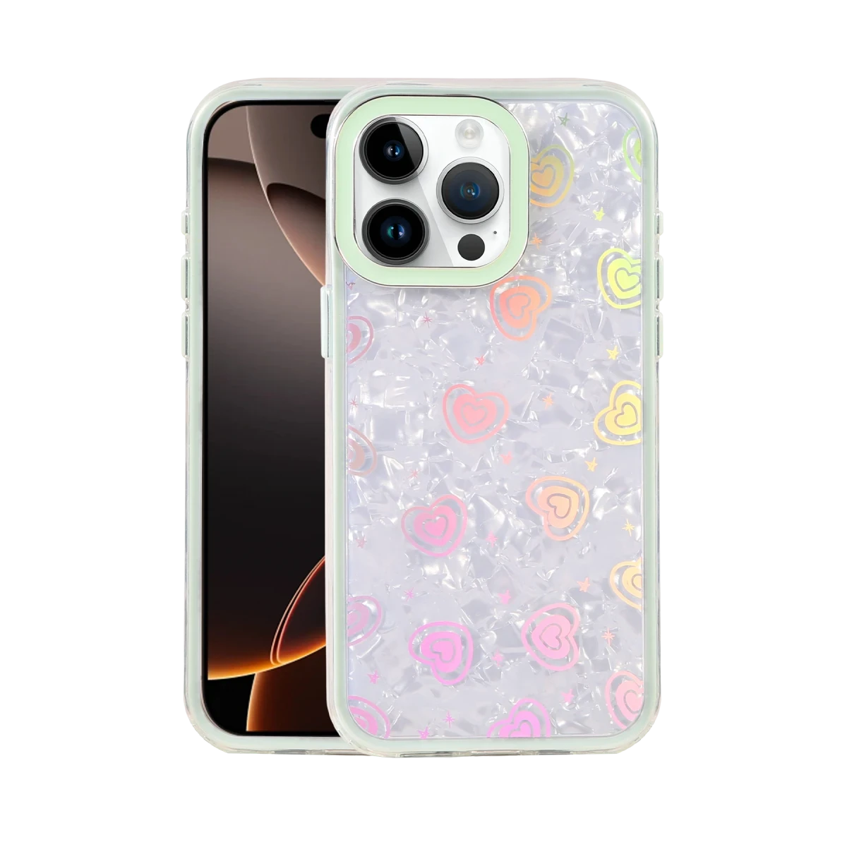 Apple iPhone 15 Pro Lumi Desenli Kapak - Yeşil